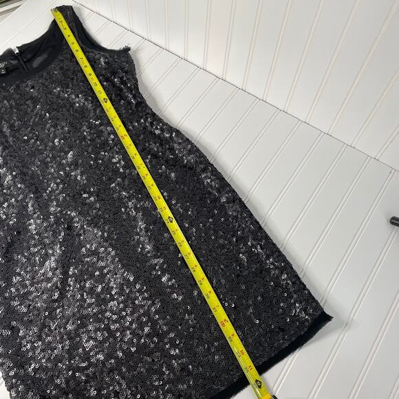 Talbots Women’s Black Sequin Cocktail Dress Back Zip Knee Length Size 4P - Picture 11 of 11